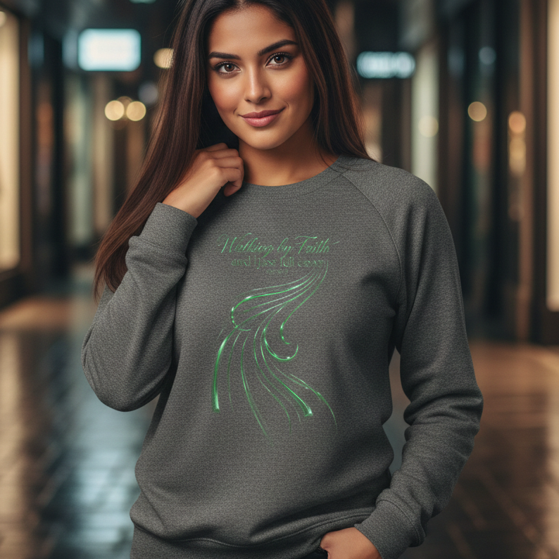 Walking By Faith Premium Heavyweight Crewneck - STANDARD ISSUE