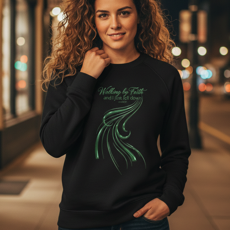 Walking By Faith Premium Heavyweight Crewneck - STANDARD ISSUE