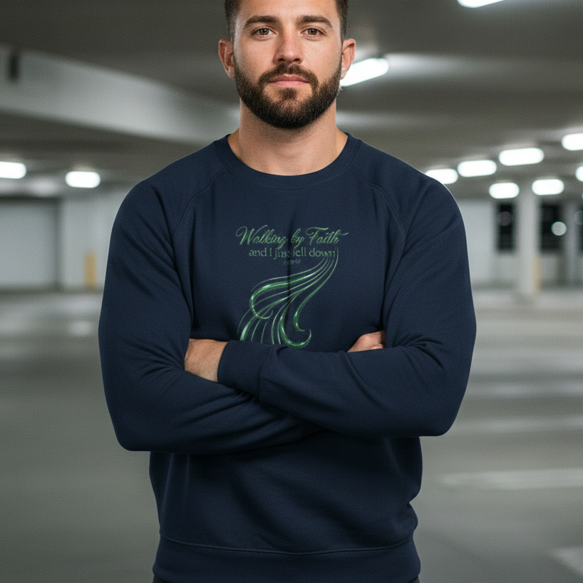 Walking By Faith Premium Heavyweight Crewneck - STANDARD ISSUE