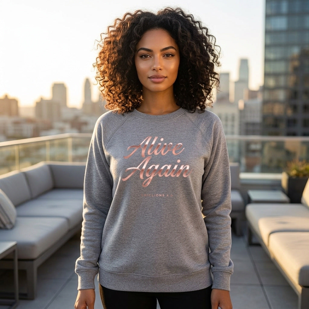 Alive Again Ephesians 2:5 Christian Crewneck Sweatshirt - Unisex Faith Apparel, Scripture Graphic, Soft Cotton