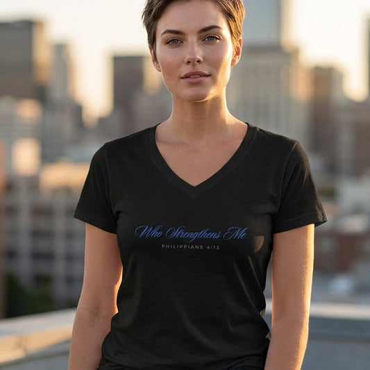 Who Strengthens Me Premium V-Neck