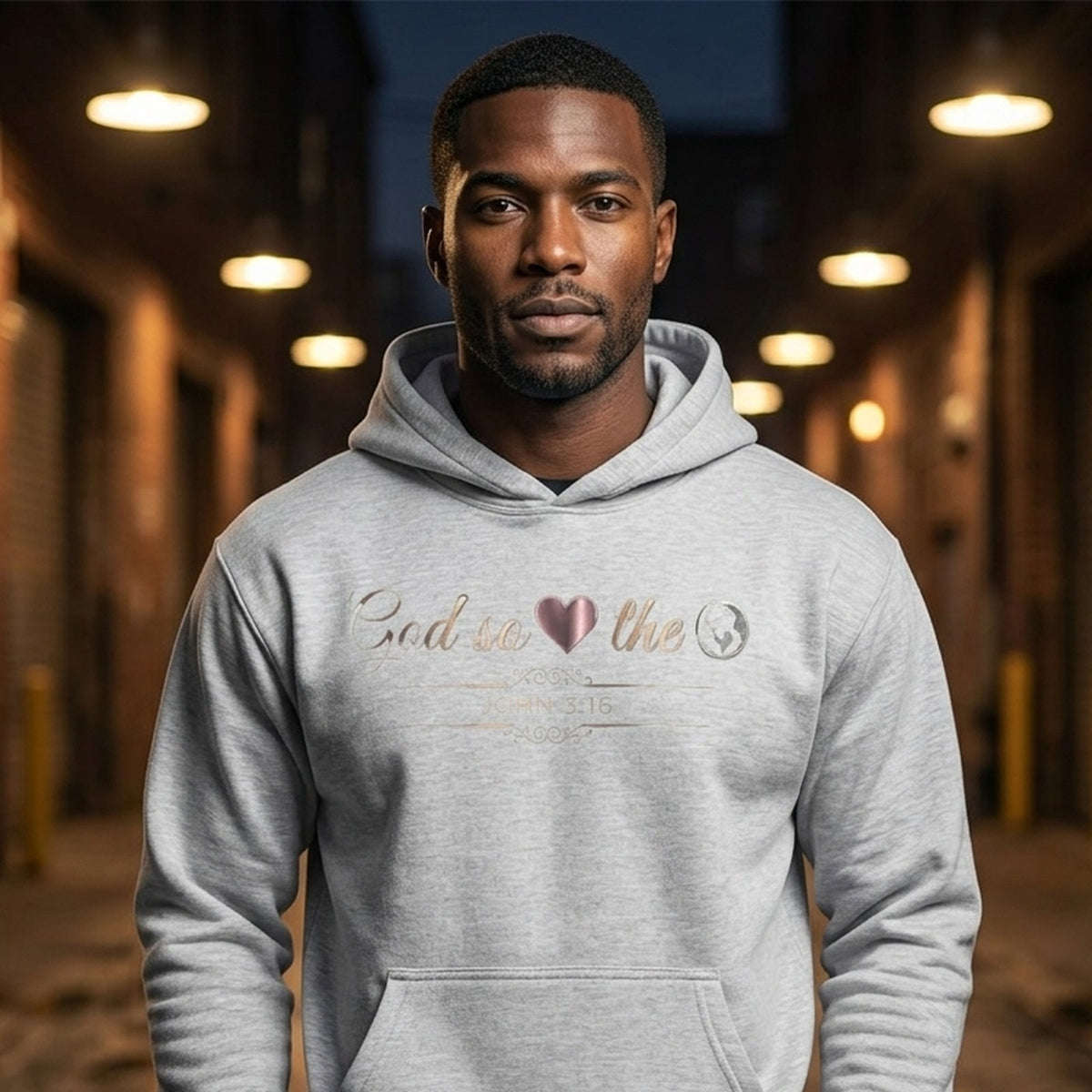 God So Loved The World John 3:16 Christian Pullover Hoodie - Unisex Faith Apparel, Scripture Graphic, Soft Cotton