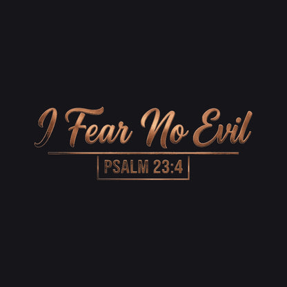 I Fear No Evil Psalm 23:4 Christian V-Neck T-Shirt - Unisex Faith Apparel, Scripture Graphic, Soft Cotton