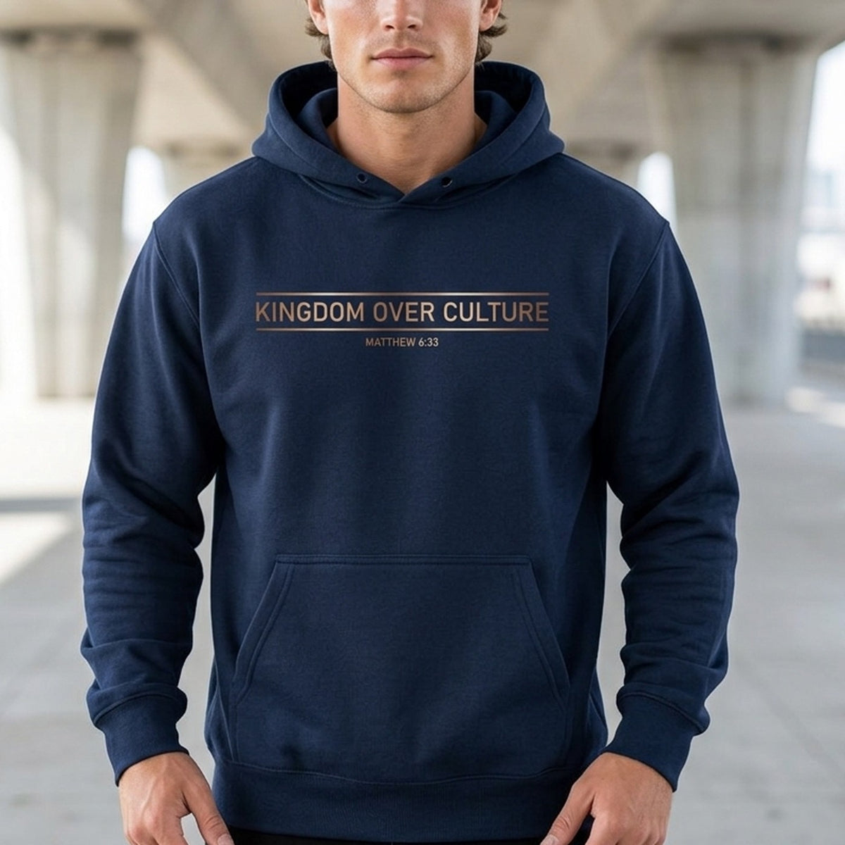 Kingdom Over Culture Matthew 6:33 Christian Pullover Hoodie - Unisex Faith Apparel, Scripture Graphic, Soft Cotton