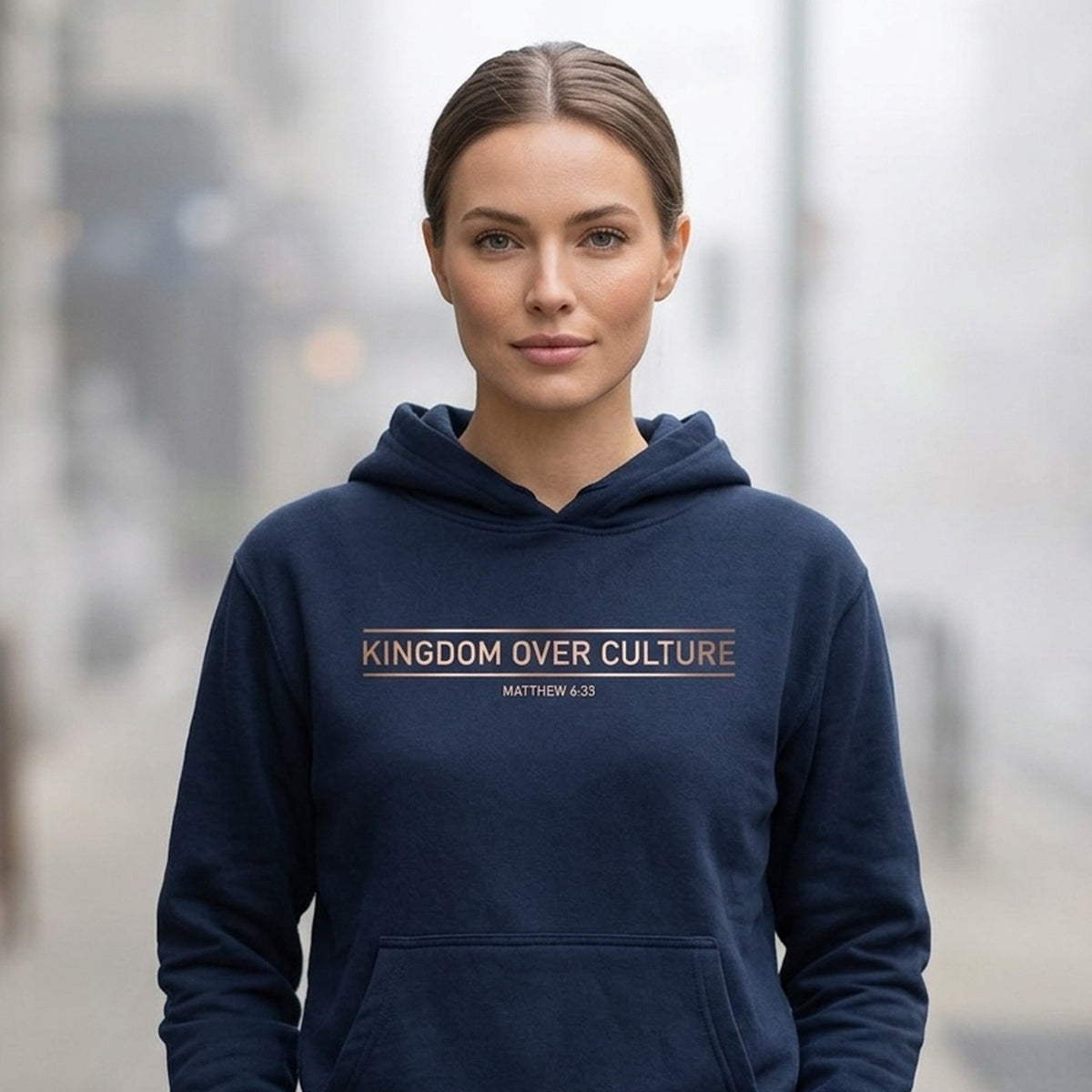 Kingdom Over Culture Matthew 6:33 Christian Pullover Hoodie - Unisex Faith Apparel, Scripture Graphic, Soft Cotton