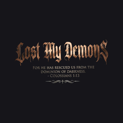 Lost My Demons Colossians 1:13 Christian V-Neck T-Shirt - Unisex Faith Apparel, Scripture Graphic, Soft Cotton