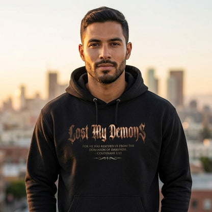 Lost My Demons Colossians 1:13 Christian Pullover Hoodie - Unisex Faith Apparel, Scripture Graphic, Soft Cotton