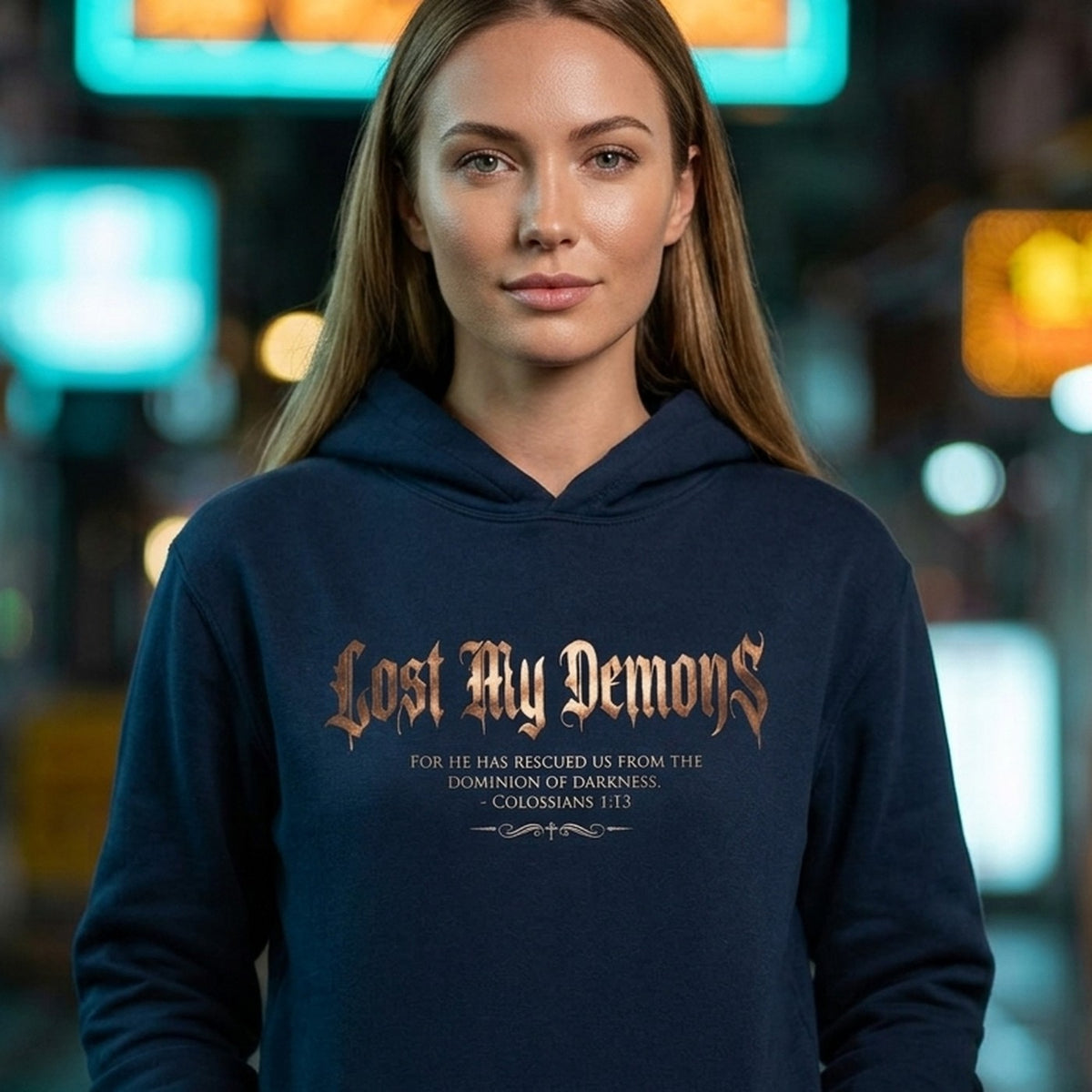 Lost My Demons Colossians 1:13 Christian Pullover Hoodie - Unisex Faith Apparel, Scripture Graphic, Soft Cotton