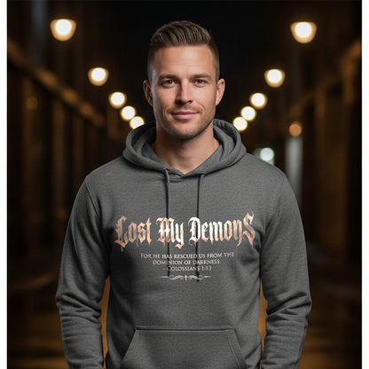 Lost My Demons Colossians 1:13 Christian Pullover Hoodie - Unisex Faith Apparel, Scripture Graphic, Soft Cotton