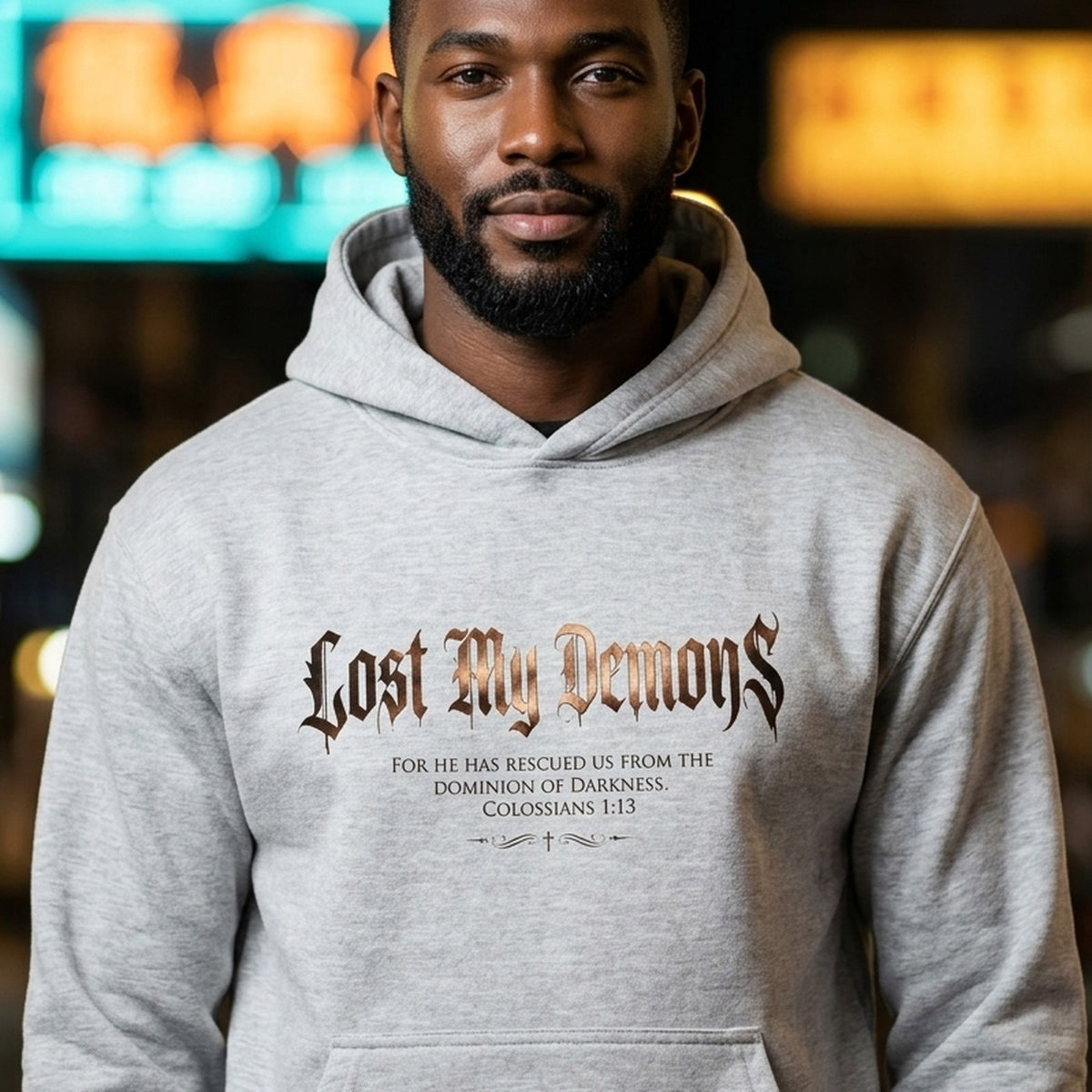 Lost My Demons Colossians 1:13 Christian Pullover Hoodie - Unisex Faith Apparel, Scripture Graphic, Soft Cotton