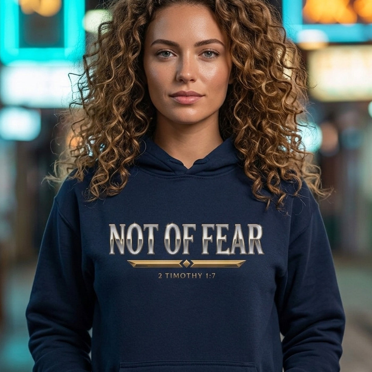 Not Of Fear 2 Timothy 1:7 Christian Pullover Hoodie - Unisex Faith Apparel, Scripture Graphic, Soft Cotton