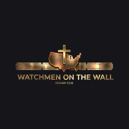 Watchmen on the Wall Isaiah 62:6 Christian V-Neck T-Shirt - Unisex Faith Apparel, Scripture Graphic, Soft Cotton
