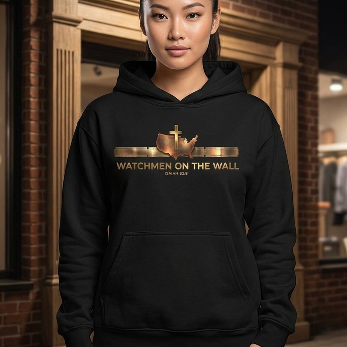 Watchmen on the Wall Isaiah 62:6 Christian Pullover Hoodie - Unisex Faith Apparel, Scripture Graphic, Soft Cotton