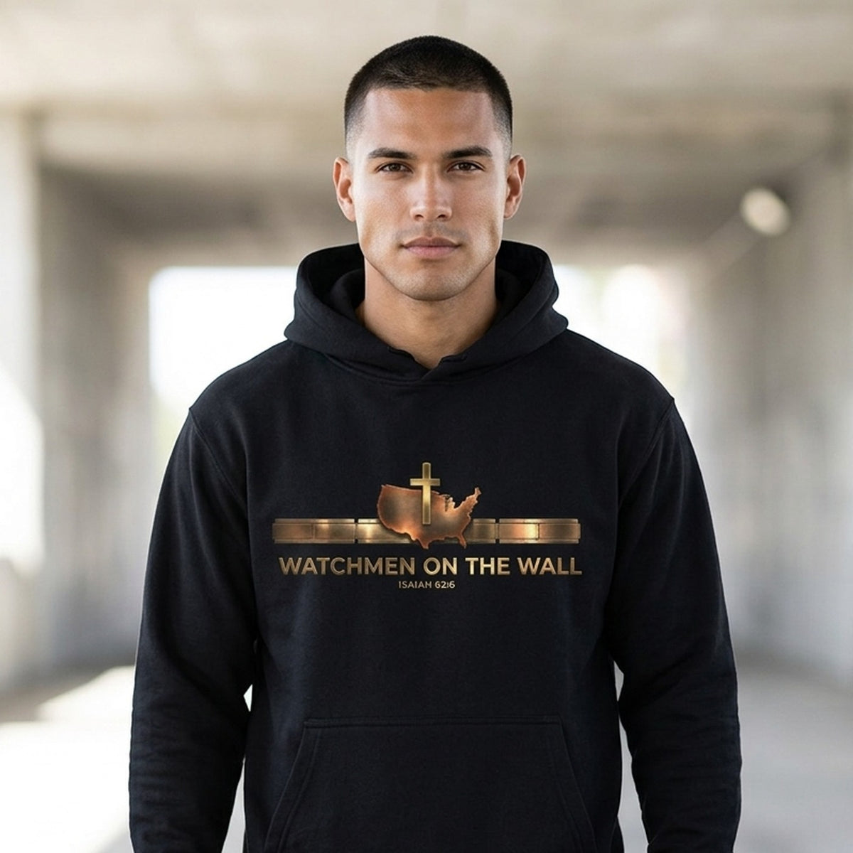 Watchmen on the Wall Isaiah 62:6 Christian Pullover Hoodie - Unisex Faith Apparel, Scripture Graphic, Soft Cotton