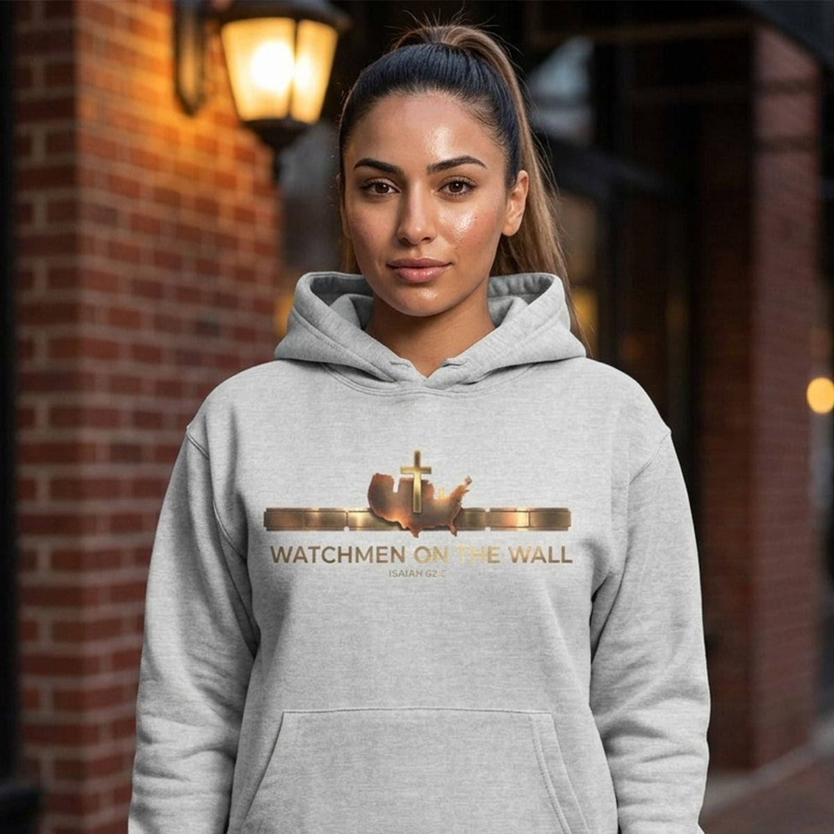 Watchmen on the Wall Isaiah 62:6 Christian Pullover Hoodie - Unisex Faith Apparel, Scripture Graphic, Soft Cotton