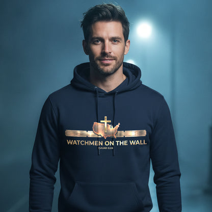 Watchmen on the Wall Isaiah 62:6 Christian Pullover Hoodie - Unisex Faith Apparel, Scripture Graphic, Soft Cotton