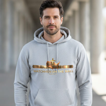 Watchmen on the Wall Isaiah 62:6 Christian Pullover Hoodie - Unisex Faith Apparel, Scripture Graphic, Soft Cotton