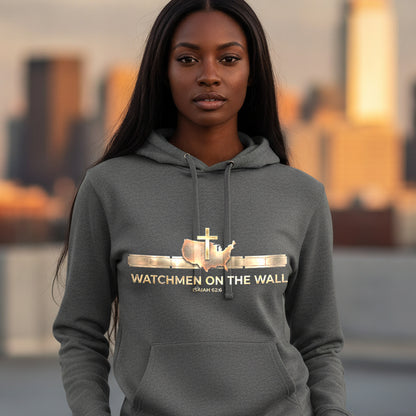 Watchmen on the Wall Isaiah 62:6 Christian Pullover Hoodie - Unisex Faith Apparel, Scripture Graphic, Soft Cotton