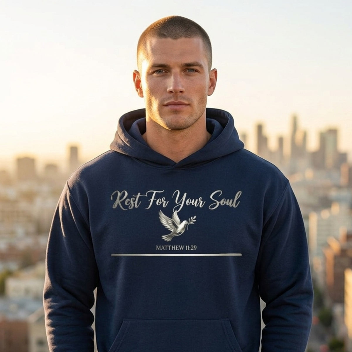Rest For Your Soul Matthew 11:29 Christian Pullover Hoodie - Unisex Faith Apparel, Scripture Graphic, Soft Cotton