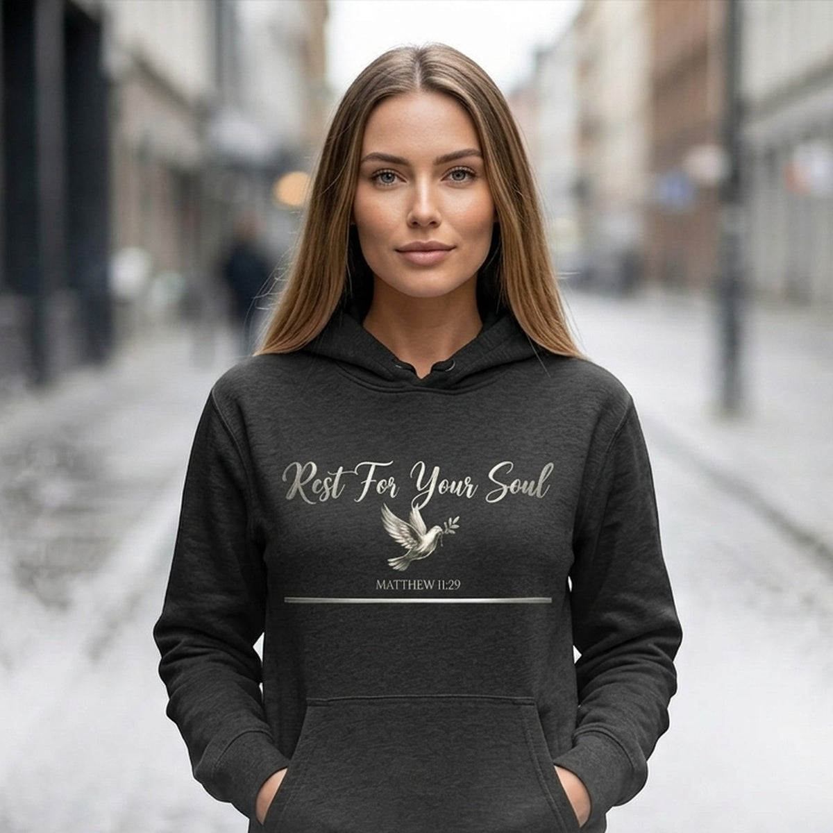 Rest For Your Soul Matthew 11:29 Christian Pullover Hoodie - Unisex Faith Apparel, Scripture Graphic, Soft Cotton