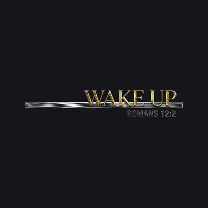Wake Up Romans 12:2 Christian V-Neck T-Shirt - Unisex Faith Apparel, Scripture Graphic, Soft Cotton