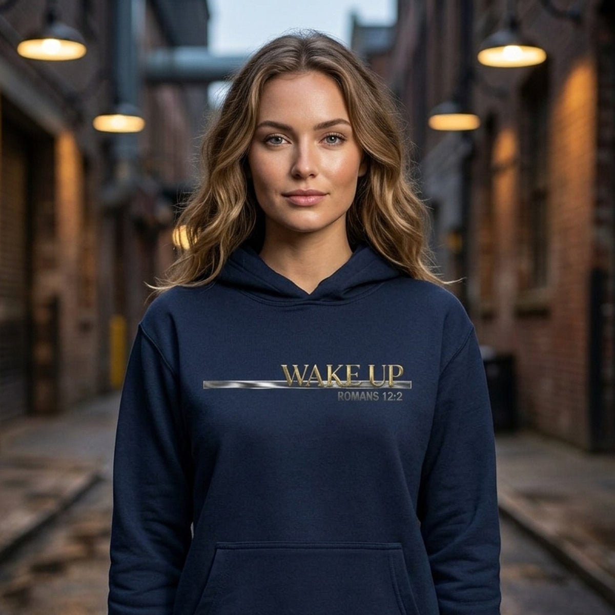 Wake Up Romans 12:2 Christian Pullover Hoodie - Unisex Faith Apparel, Scripture Graphic, Soft Cotton