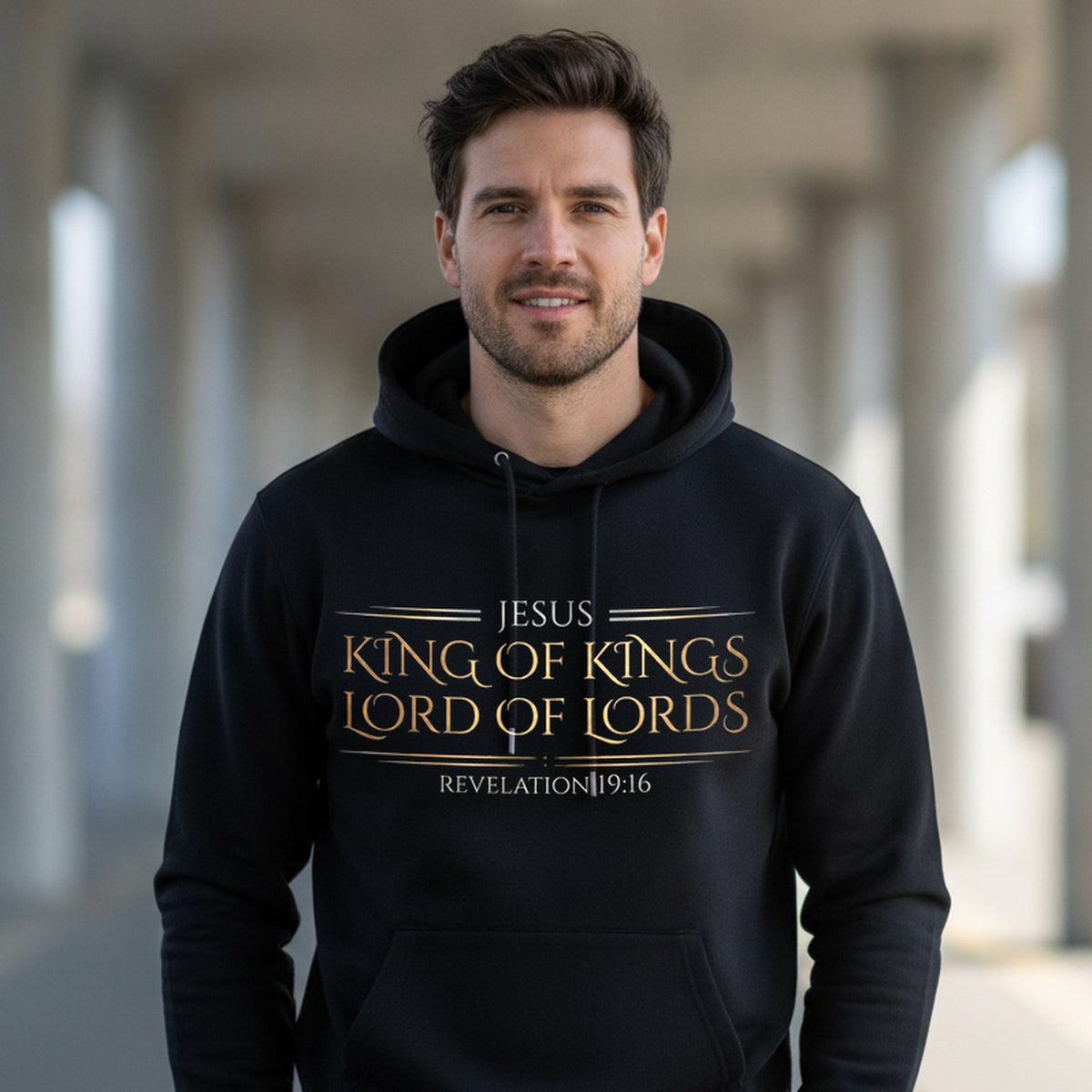 Jesus King of Kings Revelation 19:16 Christian Hoodie - Unisex Faith Apparel, Scripture Graphic, Soft Cotton