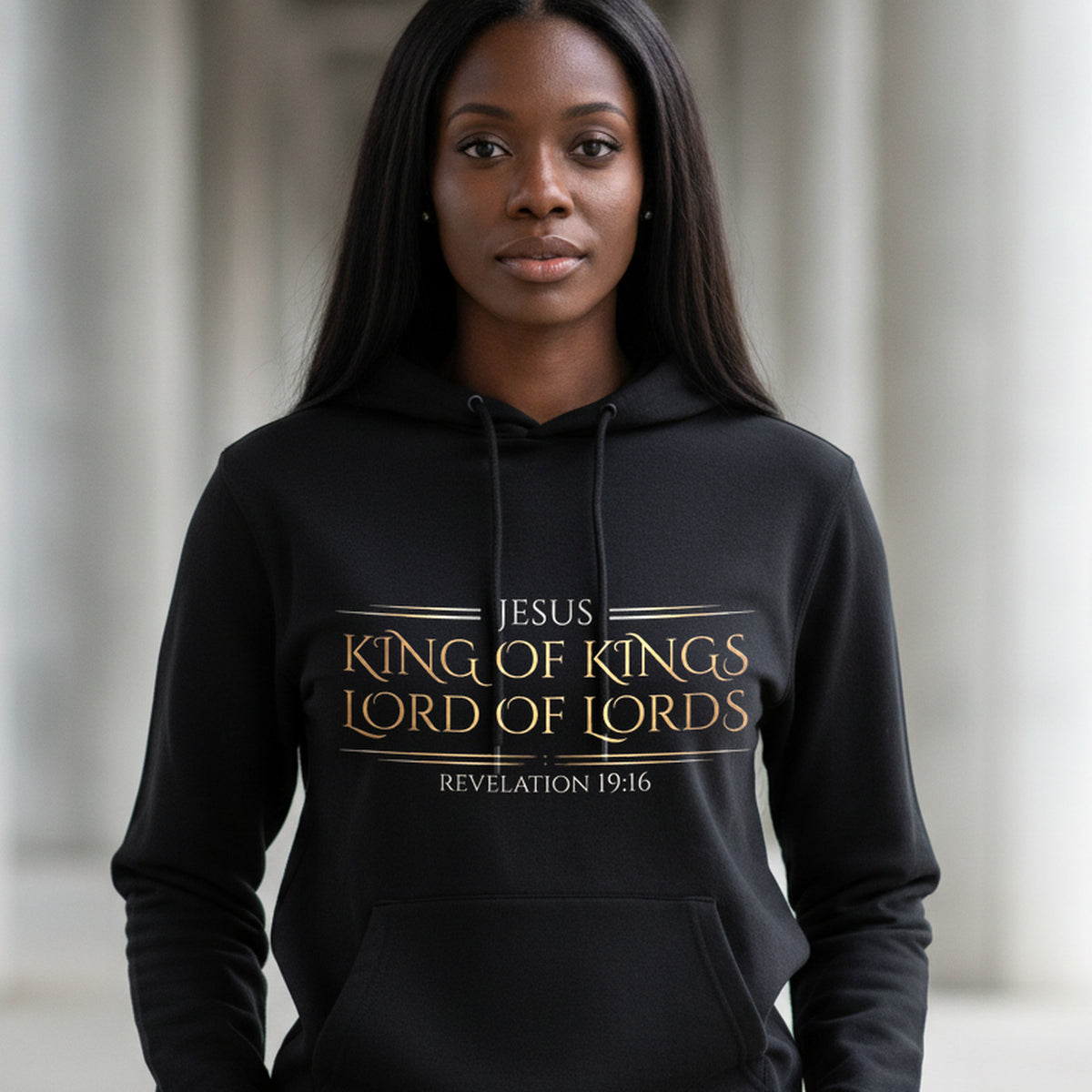 Jesus King of Kings Revelation 19:16 Christian Hoodie - Unisex Faith Apparel, Scripture Graphic, Soft Cotton