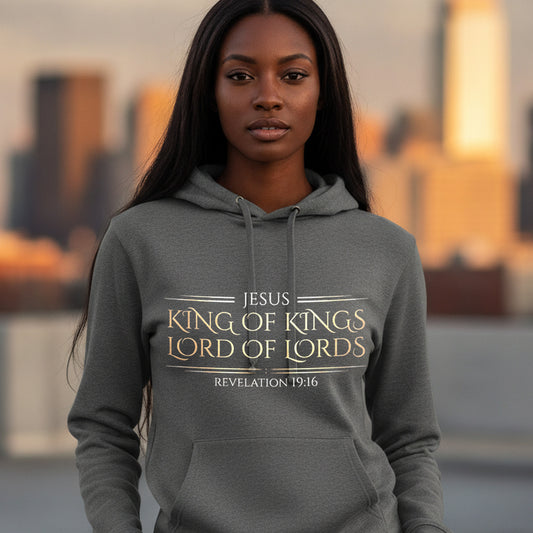 Jesus King of Kings Revelation 19:16 Christian Hoodie - Unisex Faith Apparel, Scripture Graphic, Soft Cotton