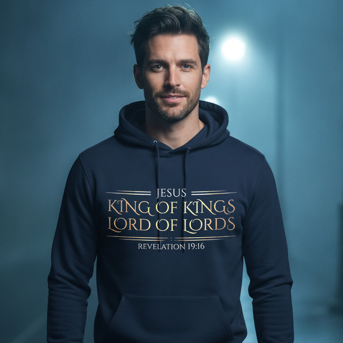 Jesus King of Kings Revelation 19:16 Christian Hoodie - Unisex Faith Apparel, Scripture Graphic, Soft Cotton
