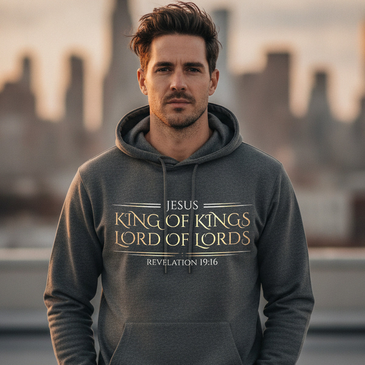 Jesus King of Kings Revelation 19:16 Christian Hoodie - Unisex Faith Apparel, Scripture Graphic, Soft Cotton