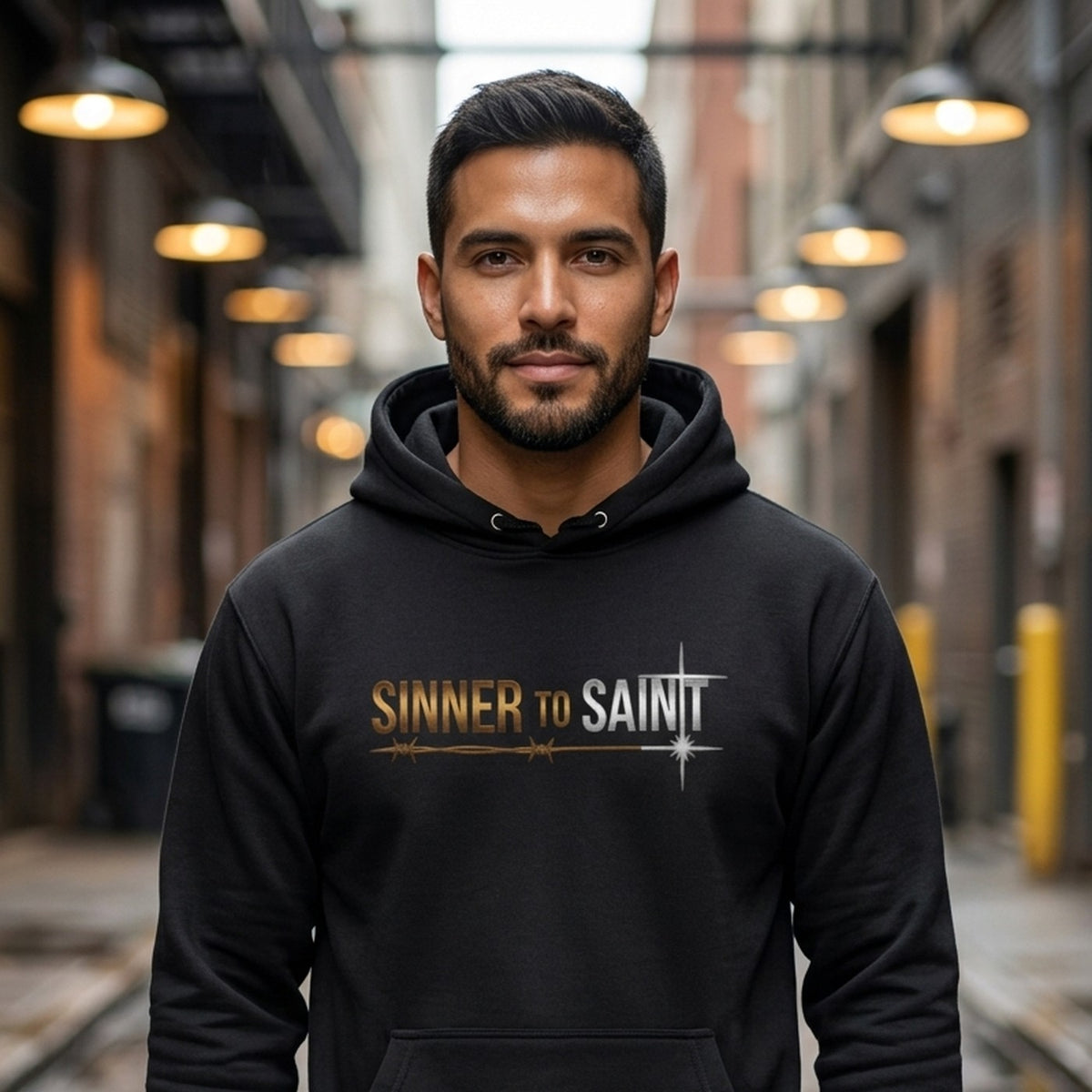 Sinner to Saint Christian Pullover Hoodie - Unisex Faith Apparel, Scripture Graphic, Soft Cotton