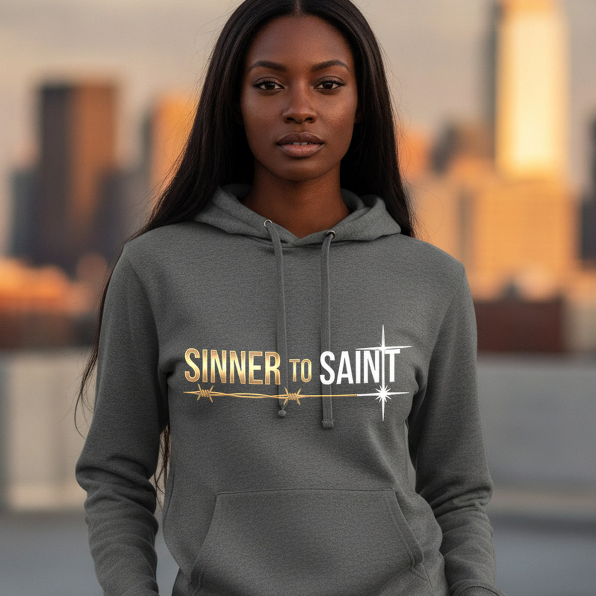 Sinner to Saint Christian Pullover Hoodie - Unisex Faith Apparel, Scripture Graphic, Soft Cotton