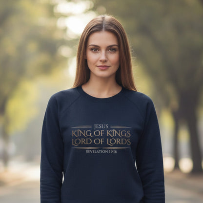 Jesus King of Kings Revelation 19:16 Christian Crewneck - Unisex Faith Apparel, Scripture Graphic, Soft Cotton