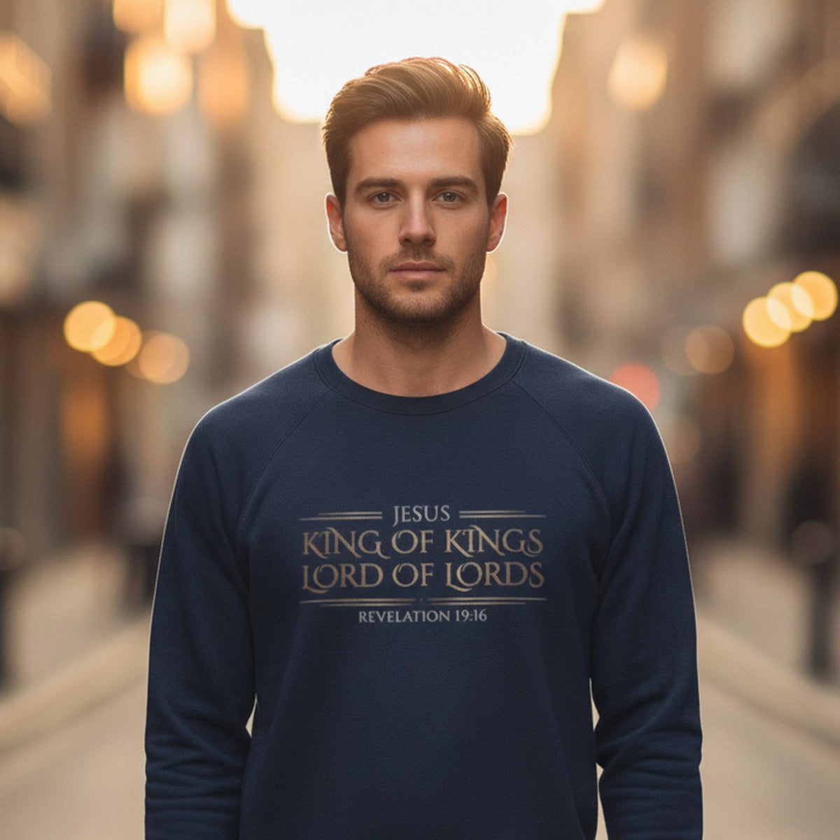 Jesus King of Kings Revelation 19:16 Christian Crewneck - Unisex Faith Apparel, Scripture Graphic, Soft Cotton