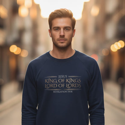 Jesus King of Kings Revelation 19:16 Christian Crewneck - Unisex Faith Apparel, Scripture Graphic, Soft Cotton