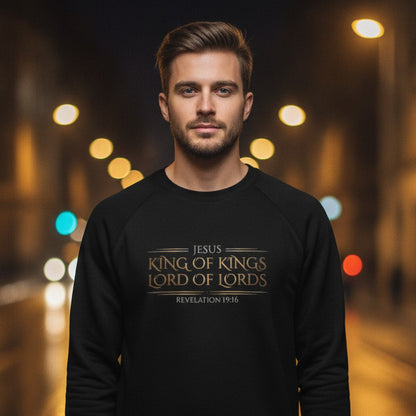 Jesus King of Kings Revelation 19:16 Christian Crewneck - Unisex Faith Apparel, Scripture Graphic, Soft Cotton