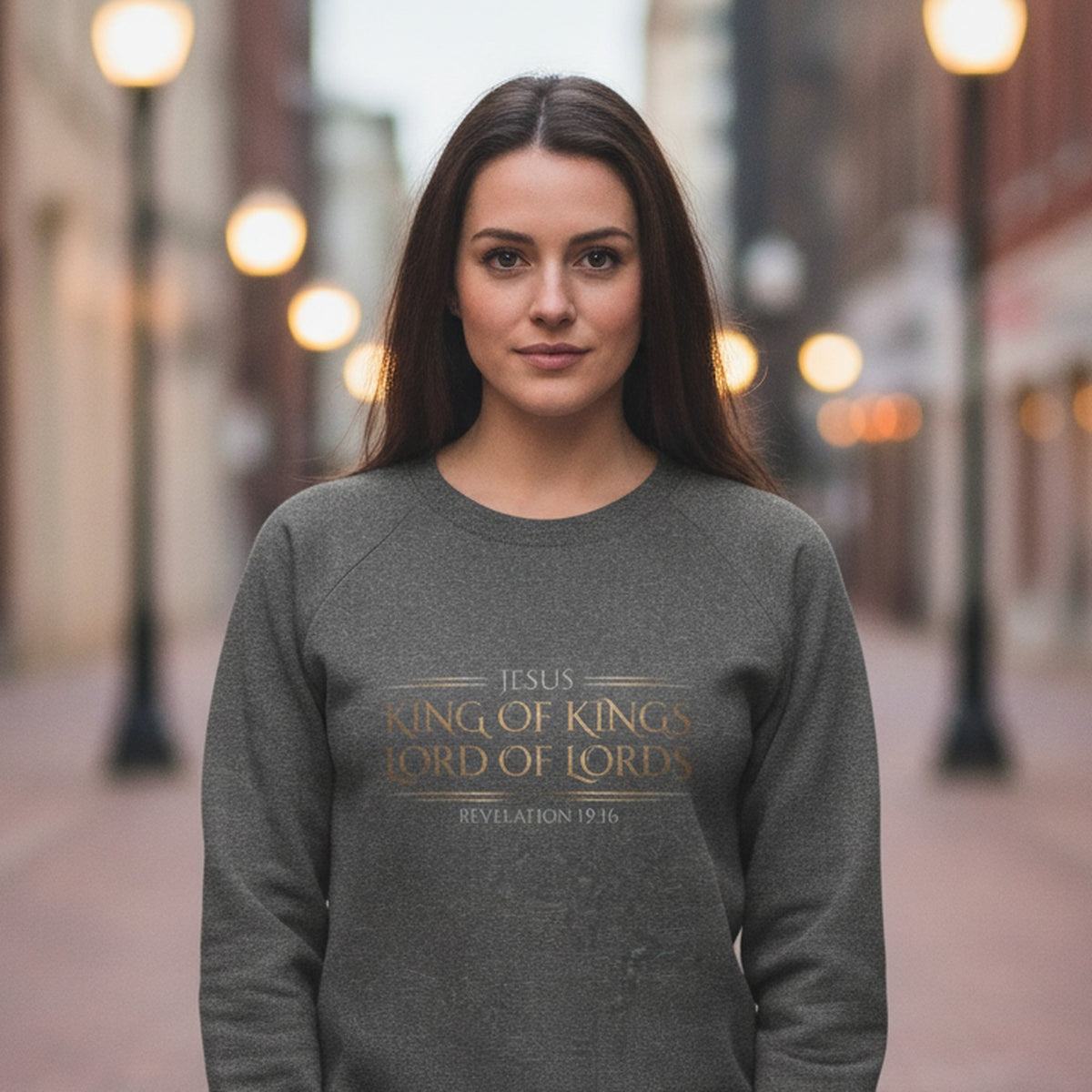 Jesus King of Kings Revelation 19:16 Christian Crewneck - Unisex Faith Apparel, Scripture Graphic, Soft Cotton