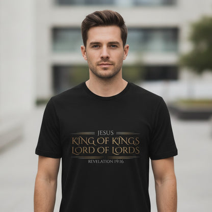 Jesus King of Kings Revelation 19:16 Christian T-Shirt - Unisex Faith Apparel, Scripture Graphic, Soft Cotton