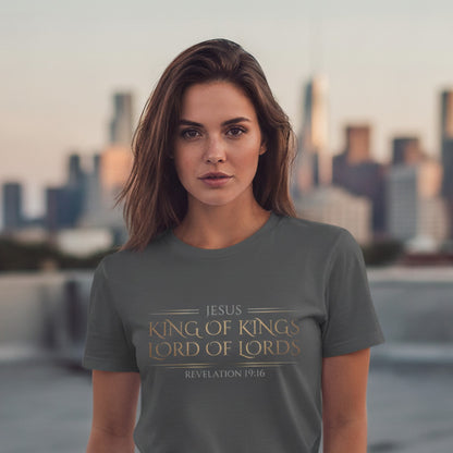 Jesus King of Kings Revelation 19:16 Christian T-Shirt - Unisex Faith Apparel, Scripture Graphic, Soft Cotton