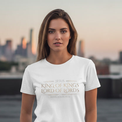 Jesus King of Kings Revelation 19:16 Christian T-Shirt - Unisex Faith Apparel, Scripture Graphic, Soft Cotton