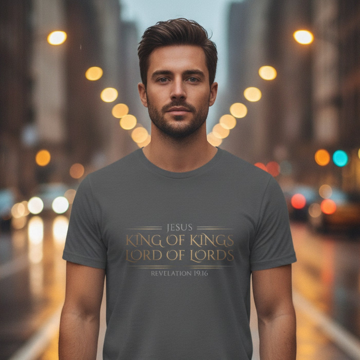 Jesus King of Kings Revelation 19:16 Christian T-Shirt - Unisex Faith Apparel, Scripture Graphic, Soft Cotton