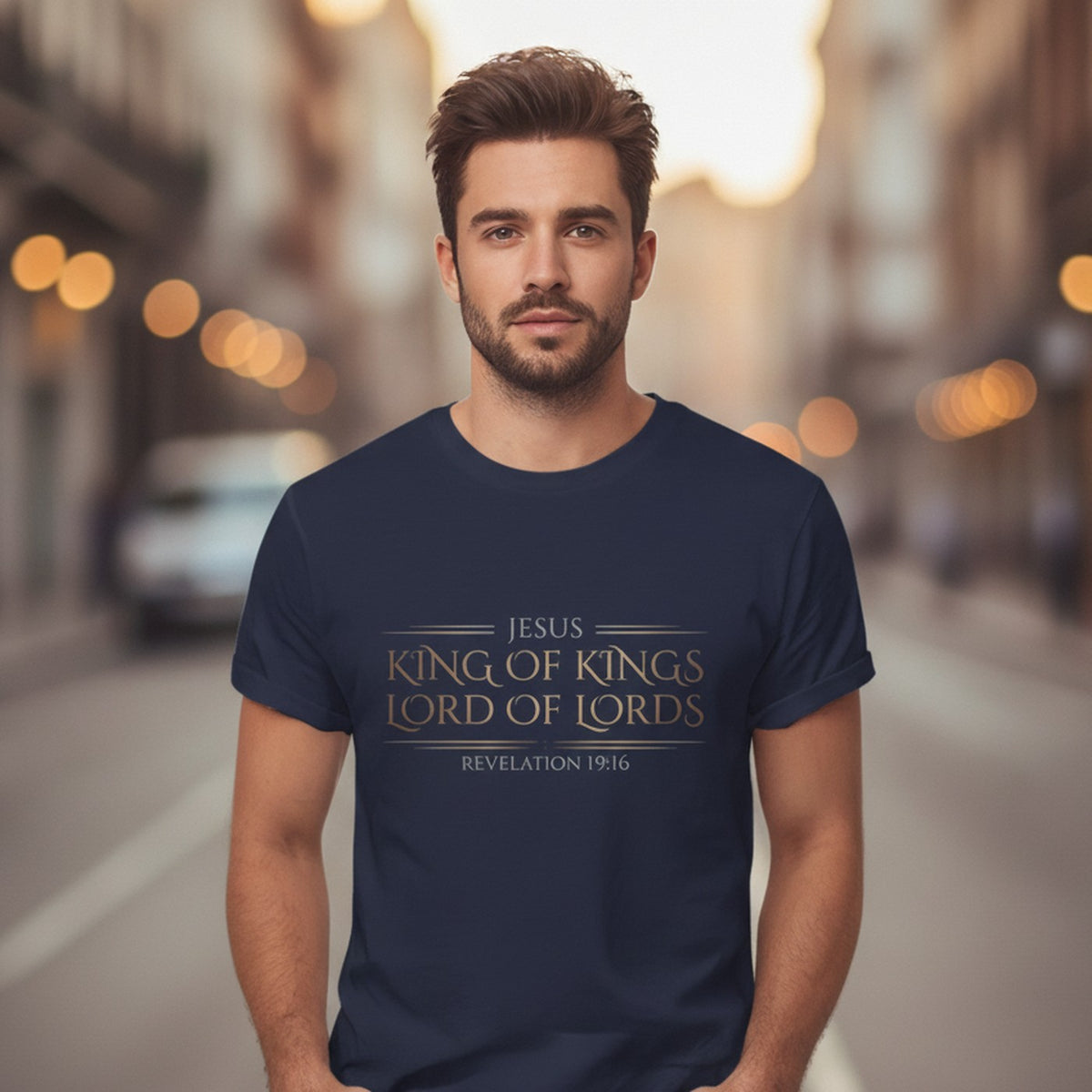Jesus King of Kings Revelation 19:16 Christian T-Shirt - Unisex Faith Apparel, Scripture Graphic, Soft Cotton