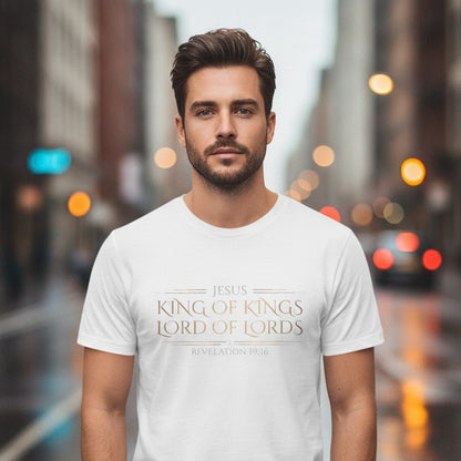 Jesus King of Kings Revelation 19:16 Christian T-Shirt - Unisex Faith Apparel, Scripture Graphic, Soft Cotton