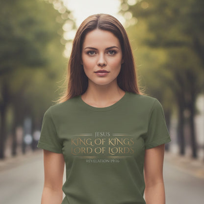 Jesus King of Kings Revelation 19:16 Christian T-Shirt - Unisex Faith Apparel, Scripture Graphic, Soft Cotton