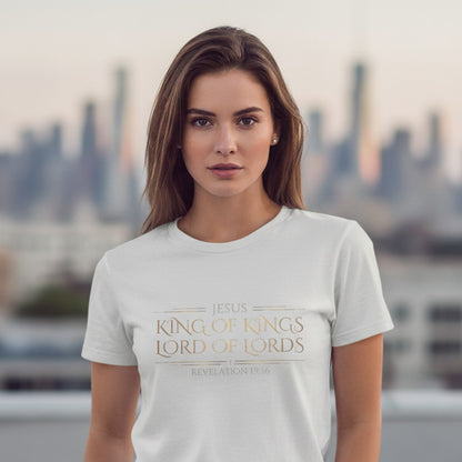 Jesus King of Kings Revelation 19:16 Christian T-Shirt - Unisex Faith Apparel, Scripture Graphic, Soft Cotton
