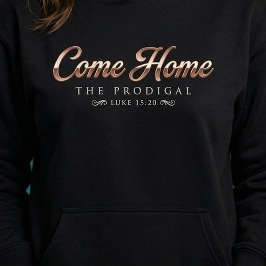The Prodigal Luke 15:20 Christian Pullover Hoodie - Unisex Faith Apparel, Scripture Graphic, Soft Cotton