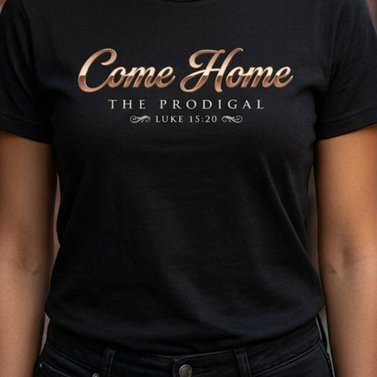 The Prodigal Luke 15:20 Christian T-Shirt - Unisex Faith Apparel, Scripture Graphic, Soft Cotton