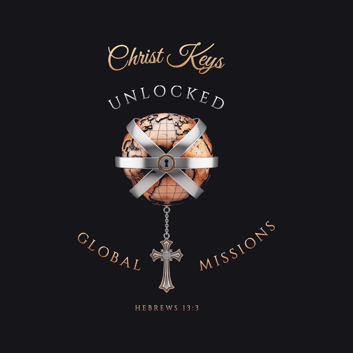 Unlocked Global Missions Hebrews 13:3 Christian V-Neck T-Shirt - Unisex Faith Apparel, Scripture Graphic