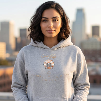 Unlocked Global Missions Hebrews 13:3 Christian Pullover Hoodie - Unisex Faith Apparel, Scripture Graphic